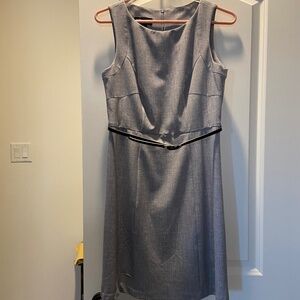 Slimming Grey Sleeveless Pencil Dress; Seamed; Shaped; Fully Lined; 6 Petite